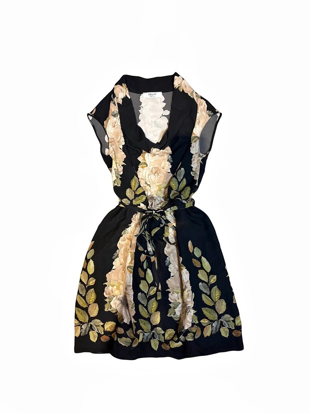 blugirl blumarine floral cowl neck mini dress